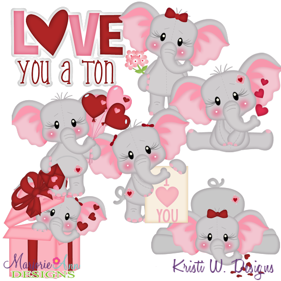 Love You A Ton SVG Cutting Files Includes Clipart - Click Image to Close